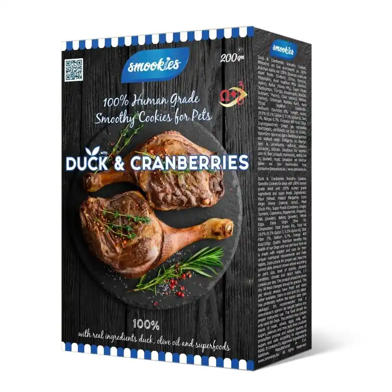 Akce SMOOKIES Premium DUCK - kachní sušenky 100% human grade, 200g