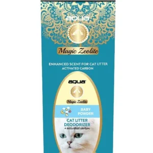 Vysoce Kvalitní AQUA Magic Zeolite BABY POWDER - granulovaný deodorant pro kočičí WC, 500 g