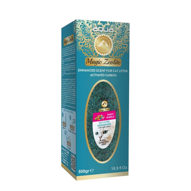 Nízká Cena AQUA Magic Zeolite BUBBLE GUM - granulovaný deodorant pro kočičí WC, 500 g