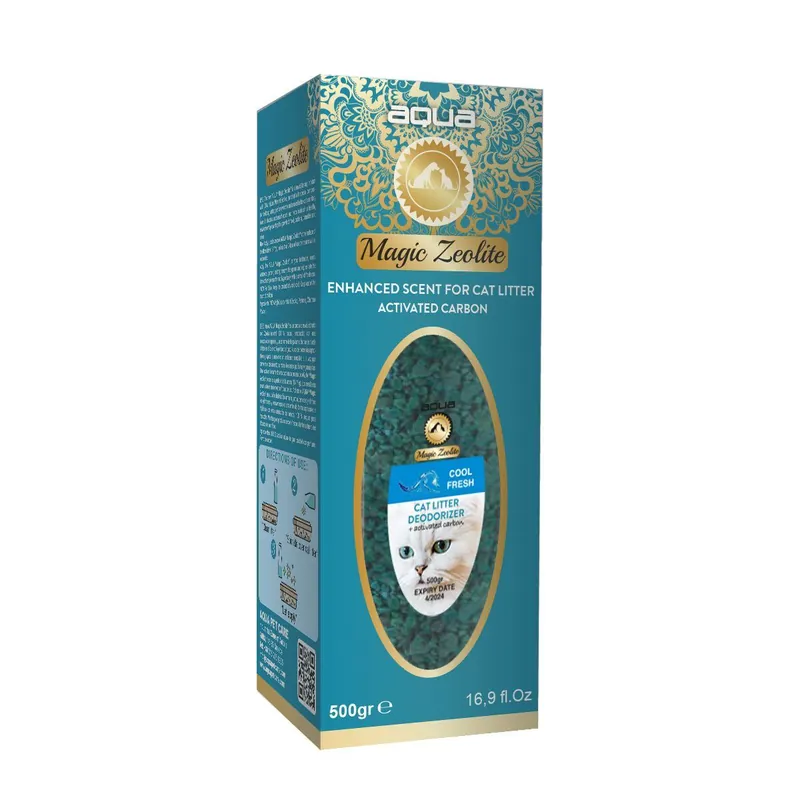 AQUA Magic Zeolite COOL FRESH - granulovaný deodorant pro kočičí WC, 500 g Omezená Nabídka