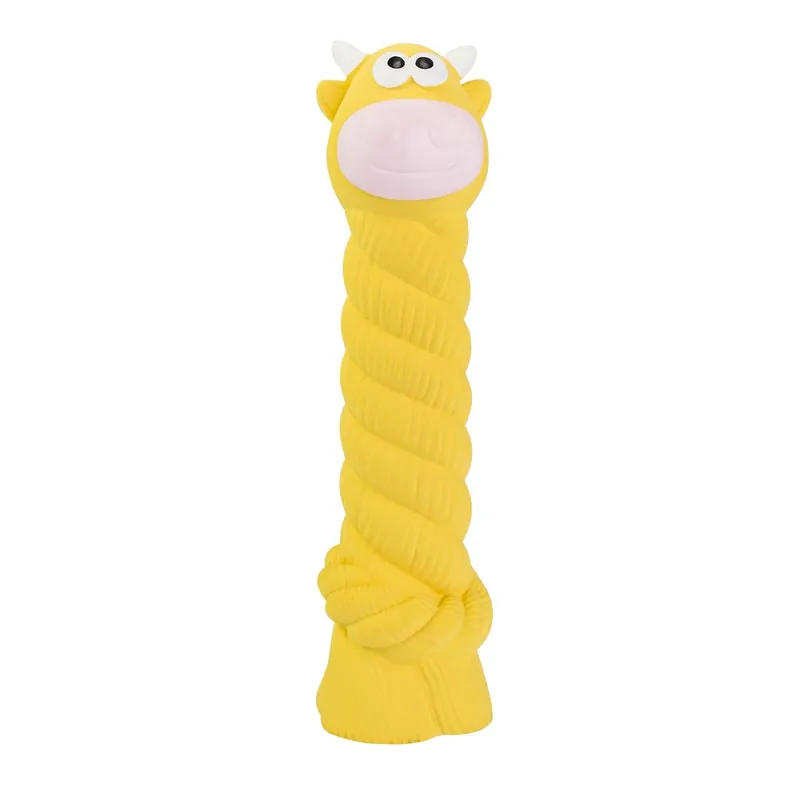 Kravička s latexovým lanem a chroupacím zvukem 15 cm, latex, HipHop Expresní Doručení