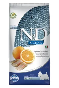 Vrácení Zdarma N&D OCEAN DOG Adult Mini Herring & Orange 7kg