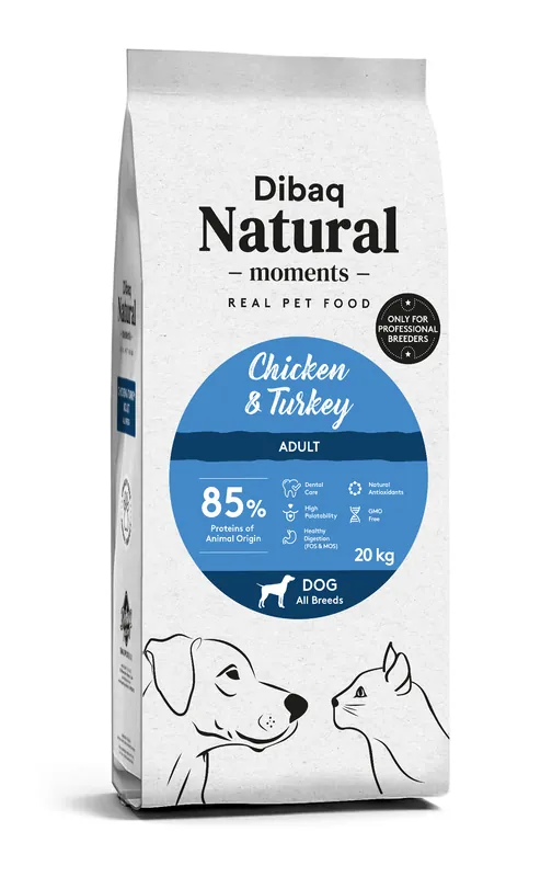 DIBAQ NATURAL BREEDER DOG Chicken&Turkey 20kg Speciální Cena
