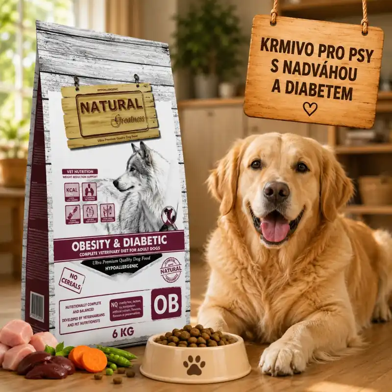 Omezená Nabídka Natural Greatness OBESITY-DIABETIC veterinární dieta pro psy 6 kg