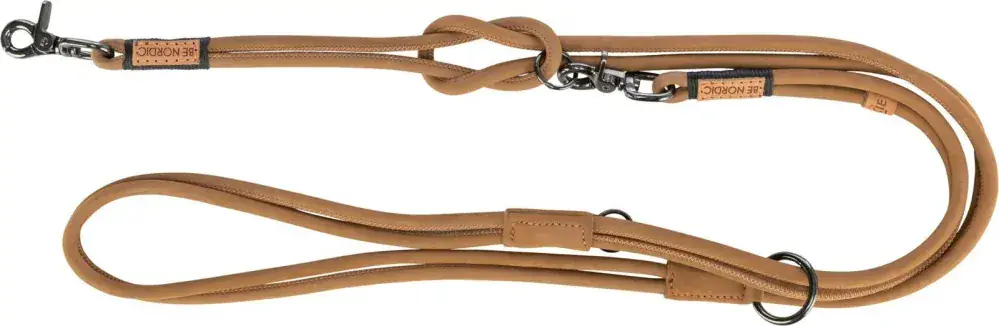 Horká Nabídka TRIXIE BE NORDIC prodlužovací kožené kulaté vodítko, XS-L 2.00 m/ ø 8mm, hnědá