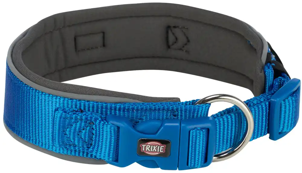 TRIXIE PREMIUM obojek extra široký, královská modrá/grafit S-M 33-42 cm/35 mm Must-Have