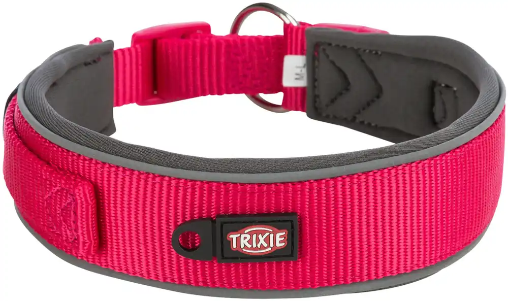 Výprodej TRIXIE PREMIUM obojek extra široký, fuchsia/grafit M-L 40-48 cm/40 mm