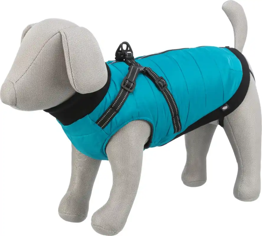 Speciální Cena TRIXIE Obleček PONTIS - vesta s postrojem, tyrkysová XS 27cm, hruď 42-46cm, krk 32cm