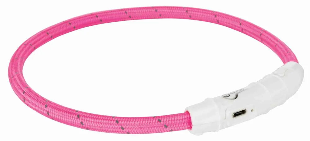 TRIXIE Svítící kroužek USB na krk, růžový (RP 2,10 Kč) XS-S 35 cm/ ø 7 mm Vysoce Kvalitní