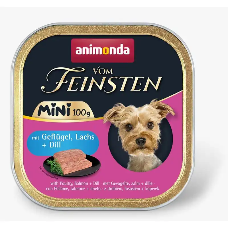 Expresní Doručení ANIMONDA paštika Vom Feinsten MINI - drůbeží, losos, kopr pro psy 100 g