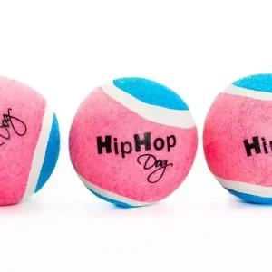 Balení-neonový ve tmě svítící tenis. míč pískací 5 cm (3 ks/bal) HIPHOP DOG Akce
