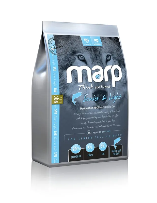 Značkový Marp Natural Senior and Light - s bílou rybou 12kg