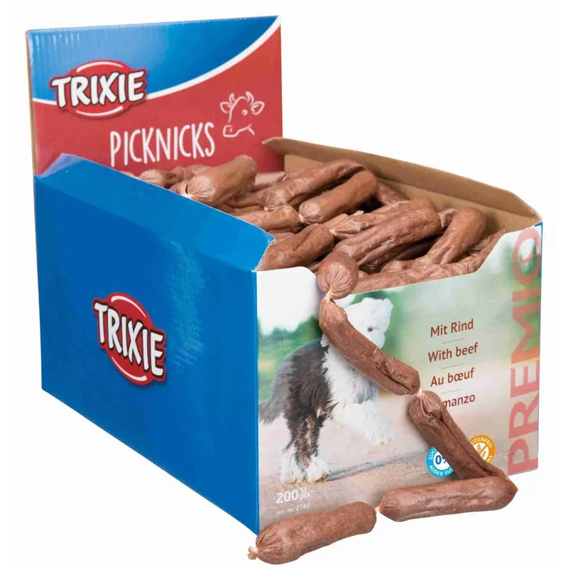 TRIXIE Premio PICKNICKS klobásky - hovězí maso 8g, 200ks - Originální