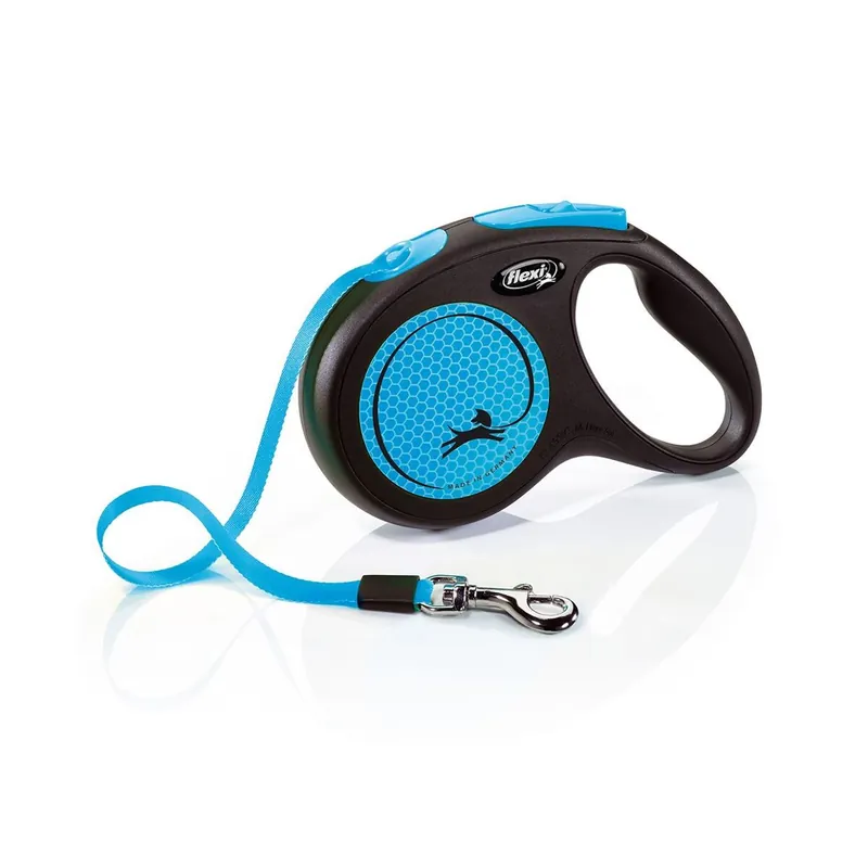 Flexi New Neon M pásek 5 m, max.25 kg, modrá Speciální Cena