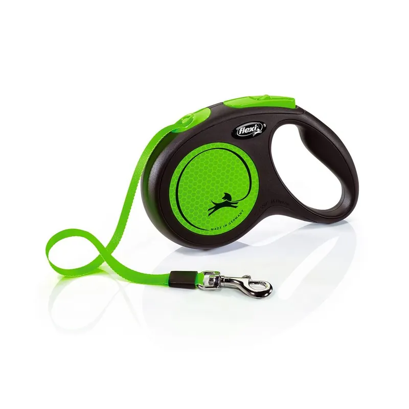 Flexi New Neon M pásek 5 m, max.25 kg, green Akce