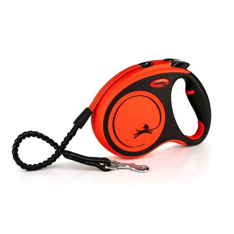 Flexi Xtreme M pásek 5 m, max. 35 kg, černá/oranžová Aktuální