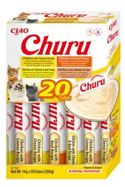 Dokud Zásoby Vydrží Churu Cat BOX Chicken&Beef Variety 20x14g