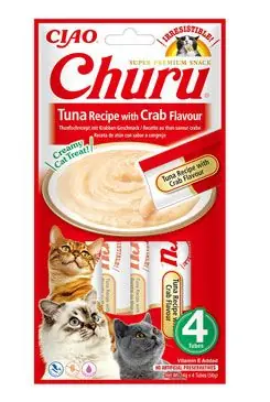 Nejprodávanější Churu Cat Tuna Recipe with Crab Flavor 4x14g