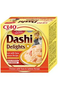 Zlevněný Churu Cat CIAO Dashi kuře s tuňákem a lososem 70g
