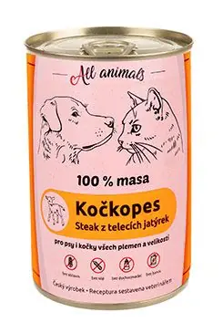 All Animals kočkopes Telecí jatýrka 400g Objednat Nyní
