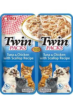 Novinka Churu Cat Twin Packs Tuna&Chick & Scallop in Broth 80g