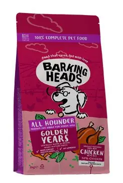 Tovární Cena BARKING HEADS All Hounder Golden Years Chicken 2kg