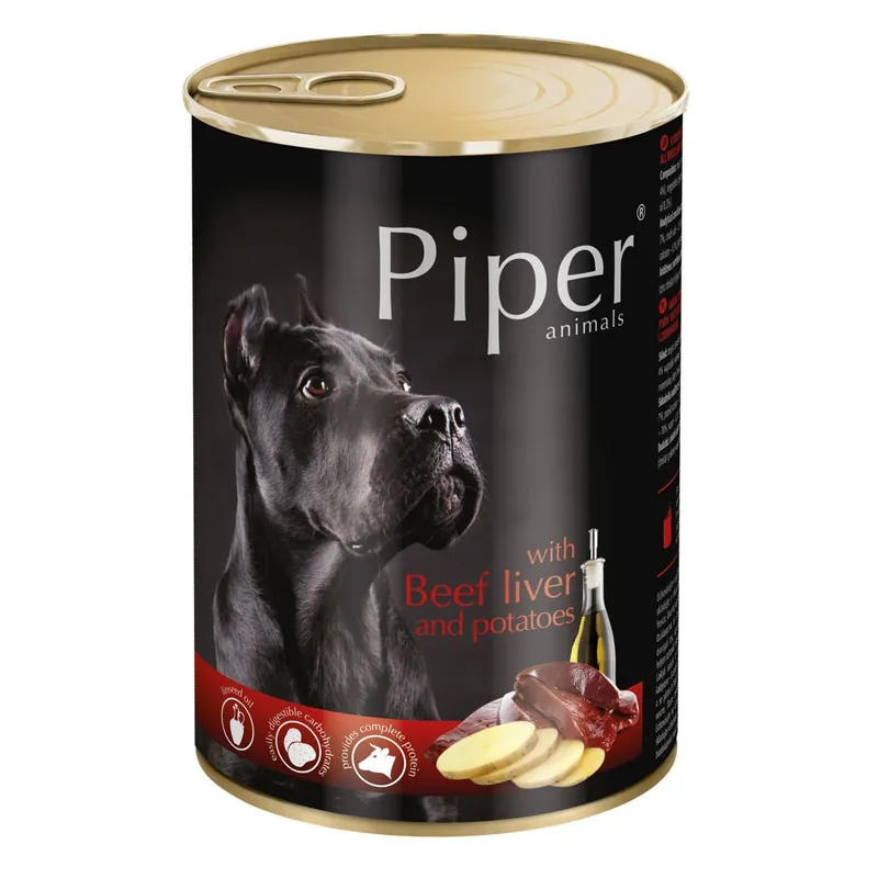 Speciální Cena NEW PIPER s hovězími játry a bramborami, konzerva pro psy 400g