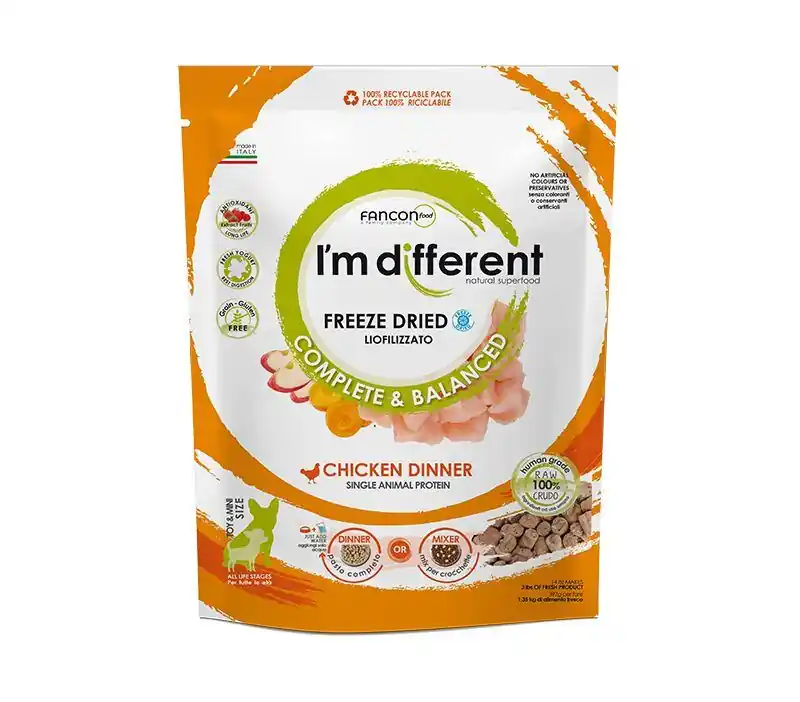 Kup Teď I´M DIFFERENT Chicken DINNER, mrazem sušené raw krmivo s kuřetem, 397 g