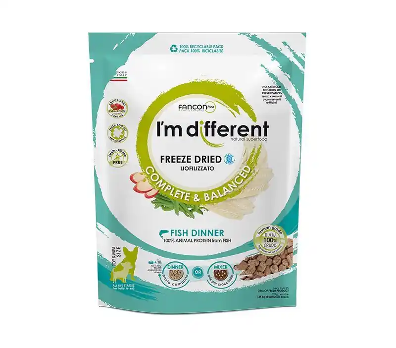 Akční Cena I´M DIFFERENT Fish DINNER, mrazem sušené raw krmivo s rybou, 156 g