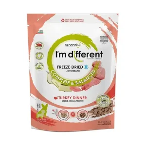 Nízká Cena I´M DIFFERENT Turkey DINNER, mrazem sušené raw krmivo s krůtou, 156 g