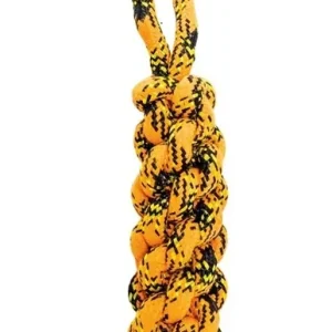 Bavlněný uzlovaný pešek HipHop ROPE 33 cm, neon oranžová, černá, žlutá Top Prodej