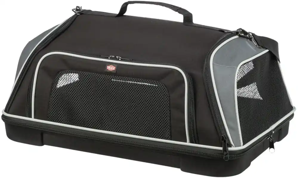 TRIXIE Letecká přepravní taška BOARDING, 55 × 23 × 40 cm, do 7 kg, černá/šedá Levný