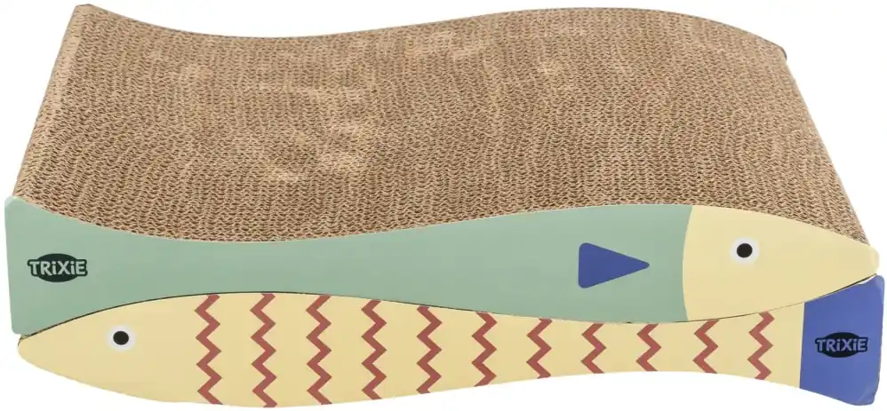 Nová Kolekce TRIXIE Škrabací karton "ryba", catnip, 2 ks, 40 x 30 x 11 cm, mátová/krémová