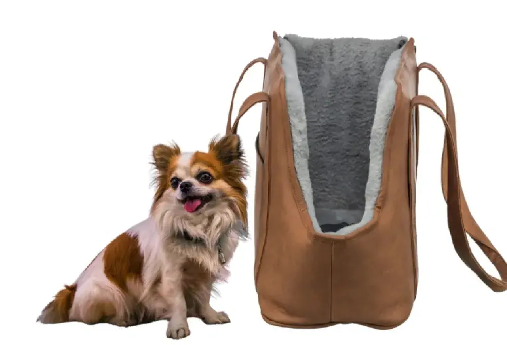 Poslední Šance TRIXIE Transportní taška EVELYN, 40 x30 x 20 cm, do 5 kg, umělá kůže, plyš, hnědá/šedá