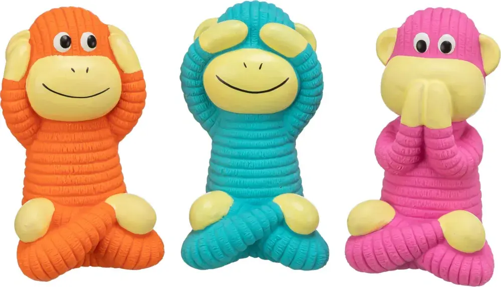 TRIXIE Moudrá opice, hračka se zvukem, 12 cm, plněný latex, 3 varianty Horká Nabídka