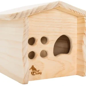 PetBuddy chaloupka přírodní, 20 x 18.5 x 16.5 cm, borové dřevo Must-Have