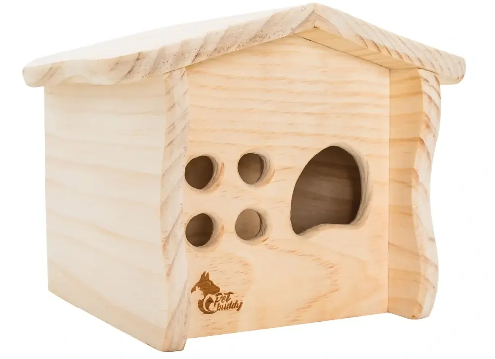 PetBuddy chaloupka přírodní, 20 x 18.5 x 16.5 cm, borové dřevo Must-Have