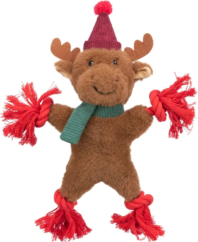TRIXIE Xmas REINDEER - vánoční sob 32 cm, píská/šustí, plyš/lano Víkendová Akce