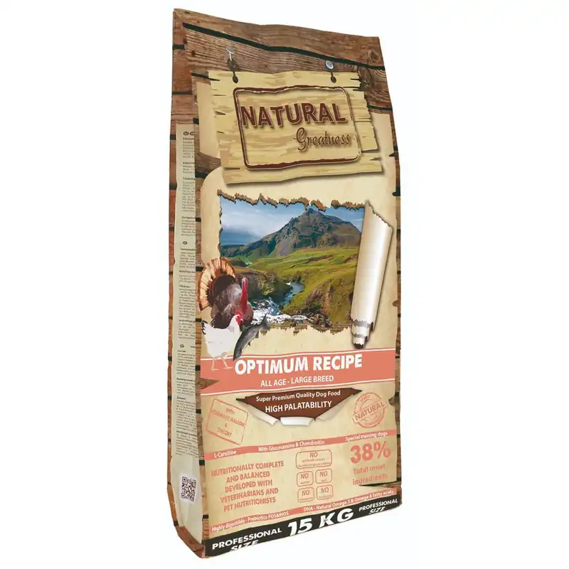 Natural Greatness Optimum Recipe Large Breed/krůta,kuře/15 kg Výprodej