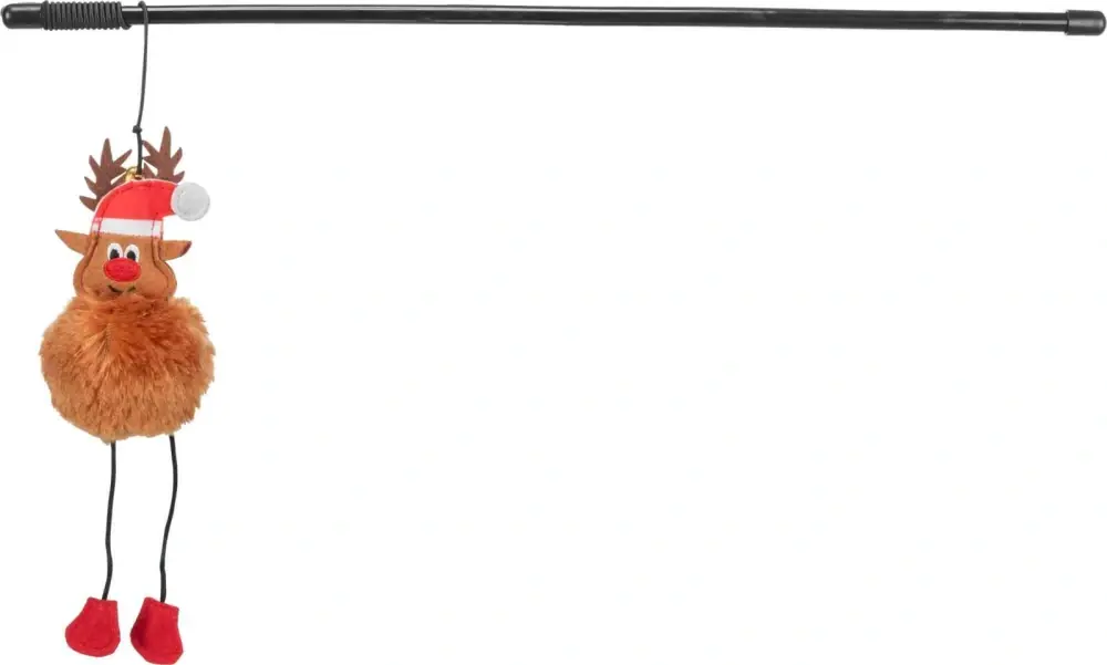 TRIXIE Xmas Reindeer Rod - vánoční hrací prut se sobem, 45 cm, plast/plyš Cenově Výhodný