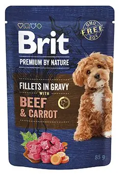 Brit Premium Dog Fillets Gravy Beef&Carrot 85g Autentický
