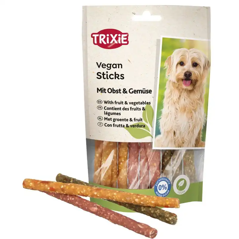 Novinka TRIXIE Vegan Sticks, veganské tyčinky s ovocem a zeleninou, 100 g