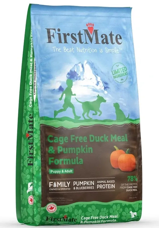 Tovární Cena FirstMate Cage Free Duck Meal & Pumpkin 11,4 kg