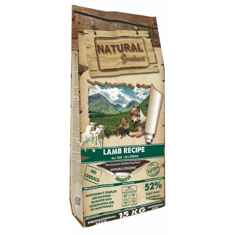 Nízká Cena Natural Greatness Lamb Recipe All Breed Sensitiv/jehně 15 kg