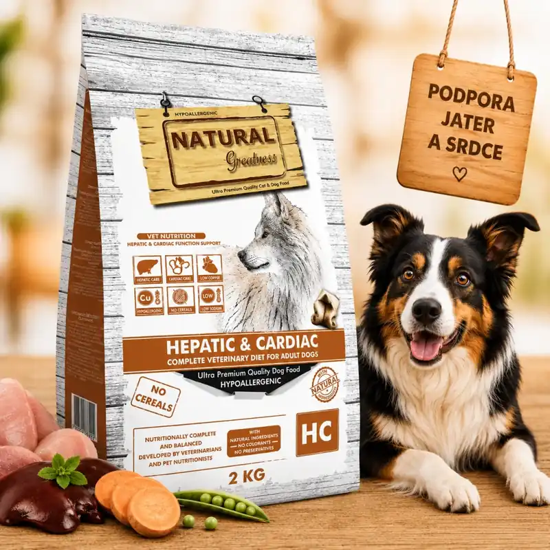 Speciální Cena Natural Greatness HEPATIC-CARDIAC veterinární dieta pro psy 2 kg
