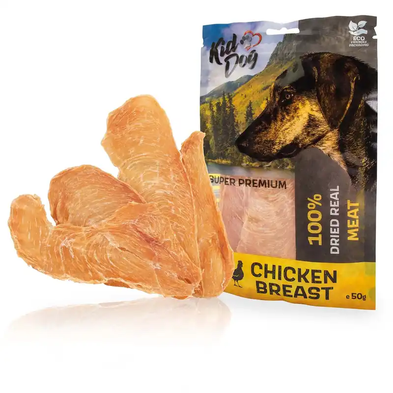 Objednat Nyní KIDDOG SUPER PREMIUM 100% kuřecí prsa, tenké plátky 50 g
