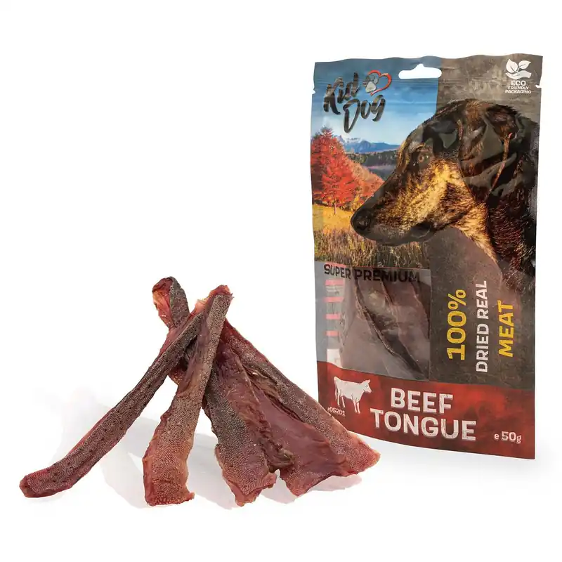 KIDDOG SUPER PREMIUM 100% hovězí jazyk, tenké plátky 50 g Značkový