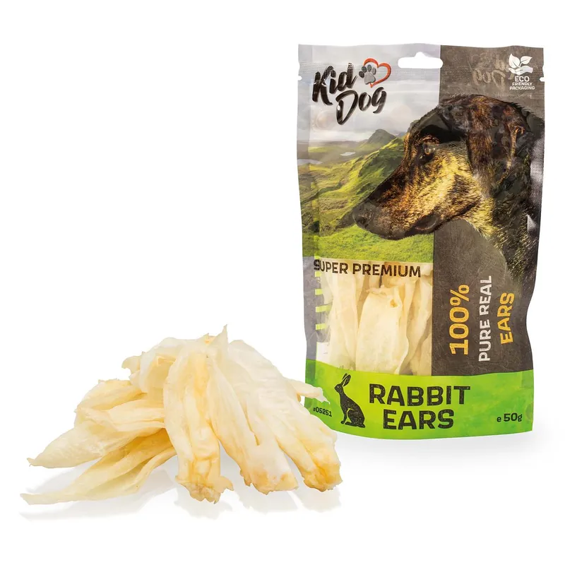 Akční Nabídka KIDDOG SUPER PREMIUM 100% přírodní králičí uši 50 g