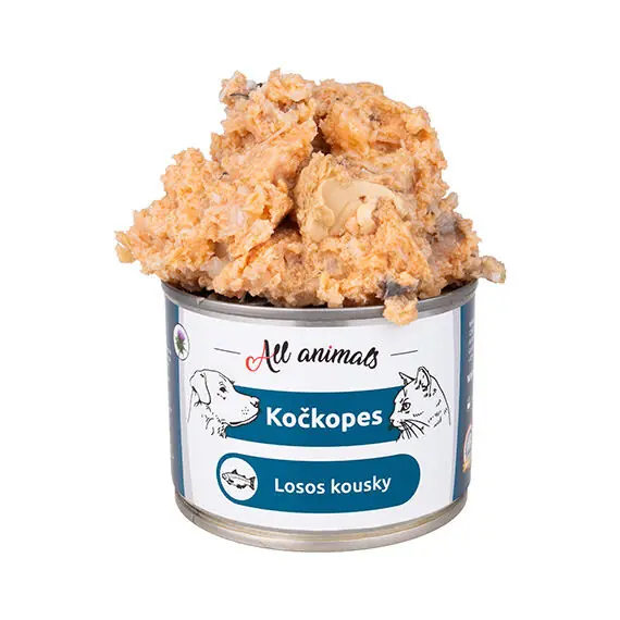 Výhodná Nabídka ALL ANIMALS konzerva KOČKOPES losos kousky, 200 g