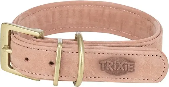 Dokud Zásoby Vydrží TRIXIE Obojek PURE kožený, růžová M-L 39-46 cm/ 35 mm